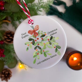 Personalised Mistletoe Kisses Christmas Candle Gift Set, 2 of 8