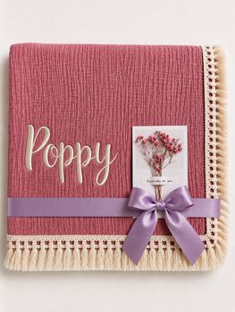Personalised Baby Blanket 120x100cm 100% Cotton Muslin Newborn, 10 of 12