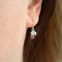 Ruby And Aquamarine Earrings, thumbnail 4 of 6