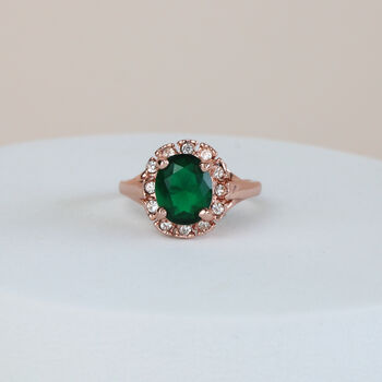 Rose Gold Claret Crystal Ring, 2 of 7