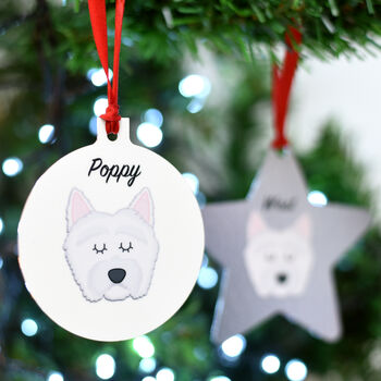 Westie Dog Gift Christmas Decoration Personalised, 4 of 7