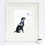 Curious Boxer Dog And Butterflies Screen Print, thumbnail 1 of 2
