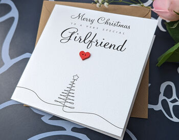 Personalised Handmade Christmas Card For Special Girlfriend, 2 of 4