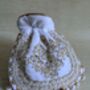 White Velvet Handcrafted Luxury Potli/Wrist Bag, thumbnail 7 of 7