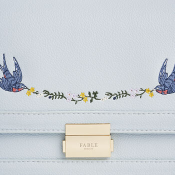 Blue Bird Embroidered Foldover Bag, 4 of 9