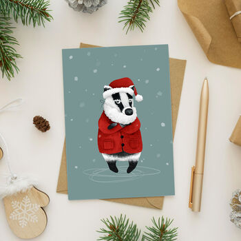 Grumpy Badger Christmas Cards, 5 of 9