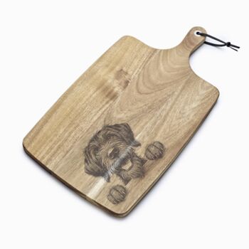 Personalised German Wirehaired Pointer Engraved Acacia Serving Board, 5 of 11