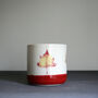 Ceramic Mug Red Leaf Design, thumbnail 3 of 4