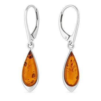 Sterling Silver Baltic Amber Teardrop Earrings – 8mm, 7 of 7