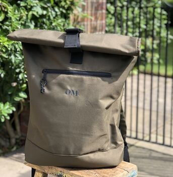 Personalised Recycled Roll Top Backpack, 5 of 5