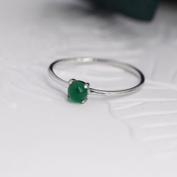 Genuine Green Onyx Ring In Sterling Silver, 2 of 9