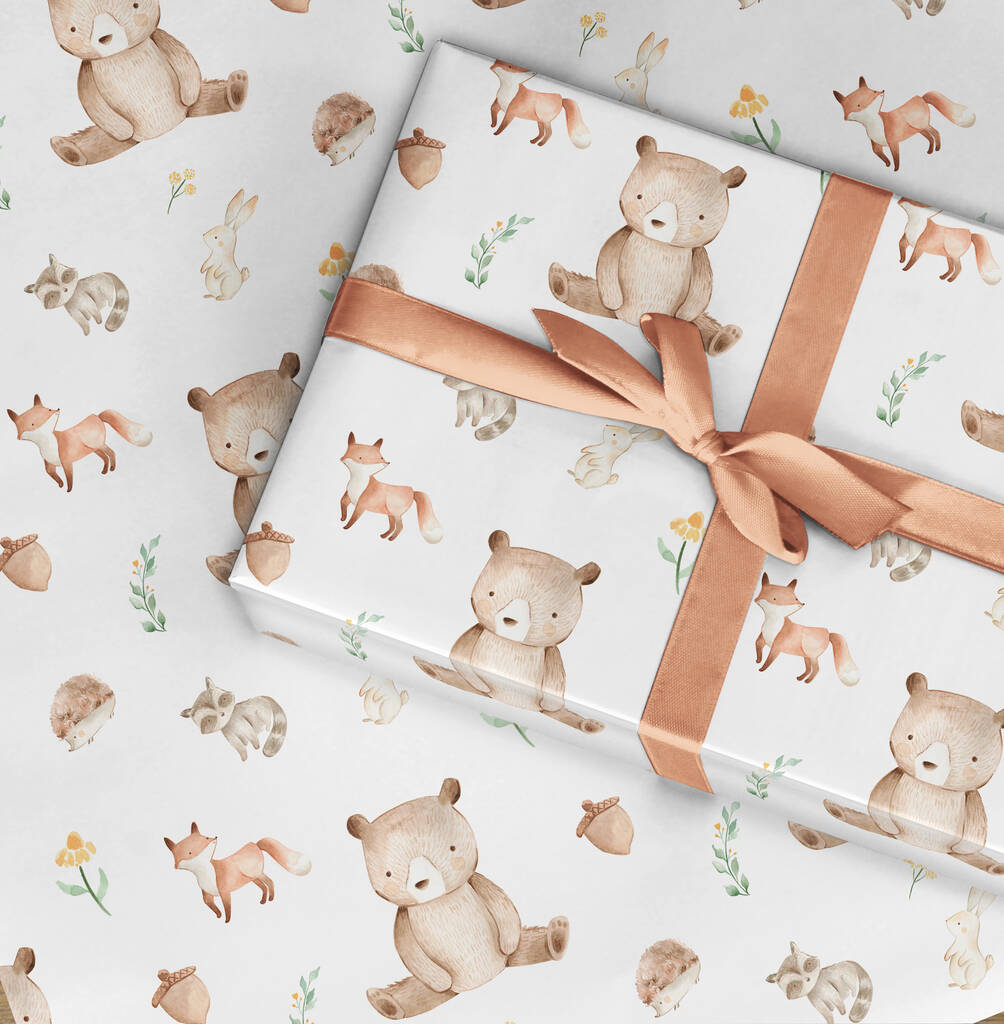Woodland Wrapping Paper Roll Or Folded, 1 of 4