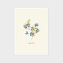 Blue Floral Forget Me Not Cottage Botanical Print, thumbnail 2 of 5