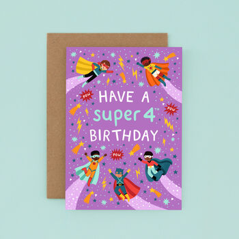 Any Age Superhero Birthday Card, Boys Age Birthday Card, Kids, 3 of 8