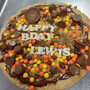 Personalised Giant Chocolate And Peanut Butter Cookie, 2 of 2
