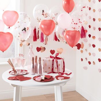Heart Shaped Pink, Red And Confetti Balloons, 2 of 2