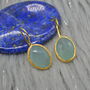 Aqua Chalcedony Gold Earrings: Dangle Drop, Silver, thumbnail 1 of 7