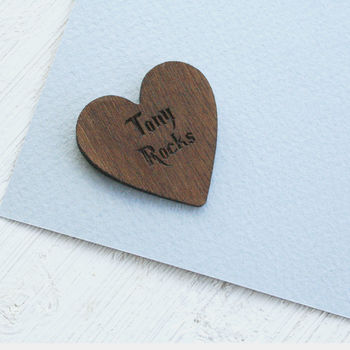 Personalised Wood Engraved Love Heart Plectrum, 5 of 5