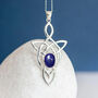 Genuine Lapis Celtic Knot Necklace In Sterling Silver, thumbnail 1 of 10