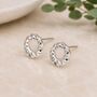 Sterling Silver Twisted Circle Stud Earrings, thumbnail 2 of 6