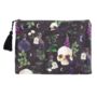 Gothic Skull Print Makeup Bag – Spooky Toiletry Pouch, thumbnail 2 of 3