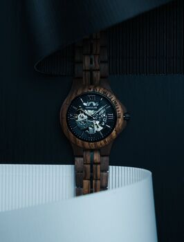 Barcelona Mechanical Automatic Movement Wooden Watch, 7 of 12
