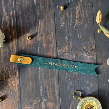 Personalised Anniversary And Birthday Leather Bookmark, 8 of 8