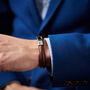 Personalised Men's Monogram Leather And Steel Bracelet, thumbnail 6 of 9