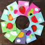 Mixed Mini Fruit And Veg Cards Box, thumbnail 1 of 5