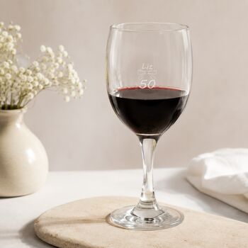 Personalised 50th Birthday Wine Glass Gift, 4 of 11