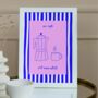 Colorful Striped Un Café Print For Coffee Lovers, thumbnail 1 of 3