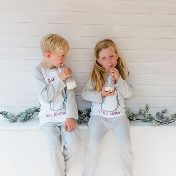 Personalised Penguin Sibling Kids Christmas Pyjamas, 10 of 12