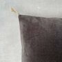 The Velvet And Linen Cushion Charcoal Grey, thumbnail 3 of 8