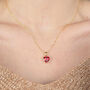 Ruby July Birthstone Love Heart Pendant Necklace, thumbnail 2 of 4