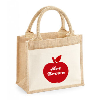 Personalised Red Apple Teacher Bag, 3 of 3