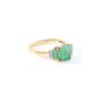 Yellow Gold Octagon Emerald And Diamond Trilogy Ring, thumbnail 4 of 6