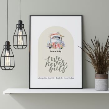 Personalised Wedding Print Love Never Fails Two, 6 of 9