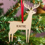 Wooden Personalised Reindeer Christmas Decoration, thumbnail 2 of 3