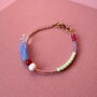 Colourful Beaded Bracelet Periwinkle And Mint, thumbnail 3 of 5