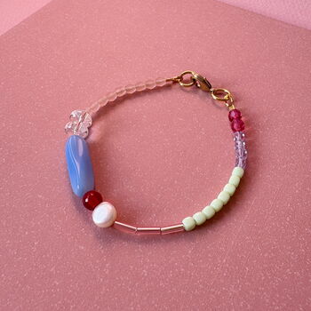 Colourful Beaded Bracelet Periwinkle And Mint, 3 of 5