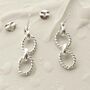 Sterling Silver Braided Chain Link Earrings, thumbnail 1 of 5