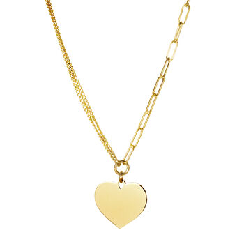 Emily And Ophelia Alternate Chain Heart Necklace, 2 of 3