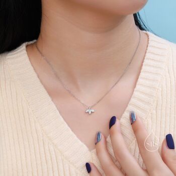 White Opal Marquise Leaf Pendant Necklace, 3 of 11