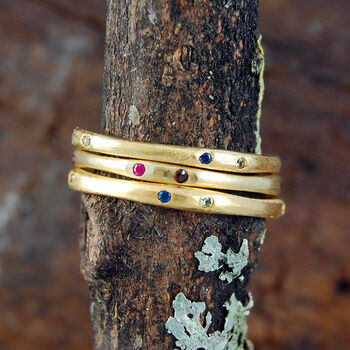 Ruby And Amethyst July Birthstone Stacking Ring, 3 of 4