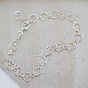 Sterling Silver Shimmer Link Bracelet, 5 of 7