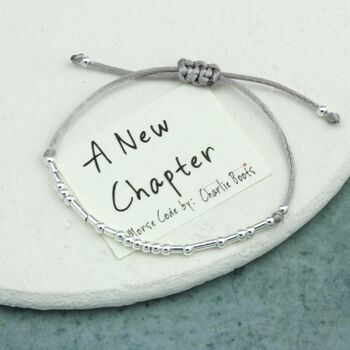 Sterling Silver 'A New Chapter' Morse Code Bracelet, 5 of 6