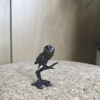 Miniature Bronze Tawny Owl Sculpture, 8th Anniversary, 3 of 8