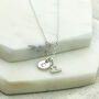 Silver Plated Libra, Initial And Birthstone Necklace, thumbnail 3 of 6