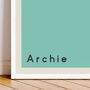 Personalised Name Art Print Minimal Colour Swatch, thumbnail 2 of 10