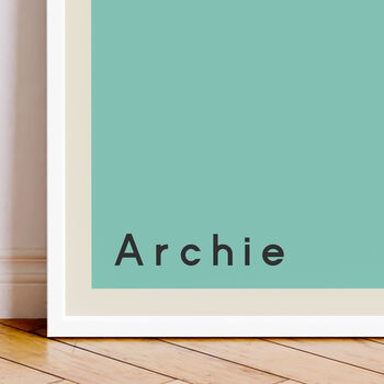 Personalised Name Art Print Minimal Colour Swatch, 2 of 10